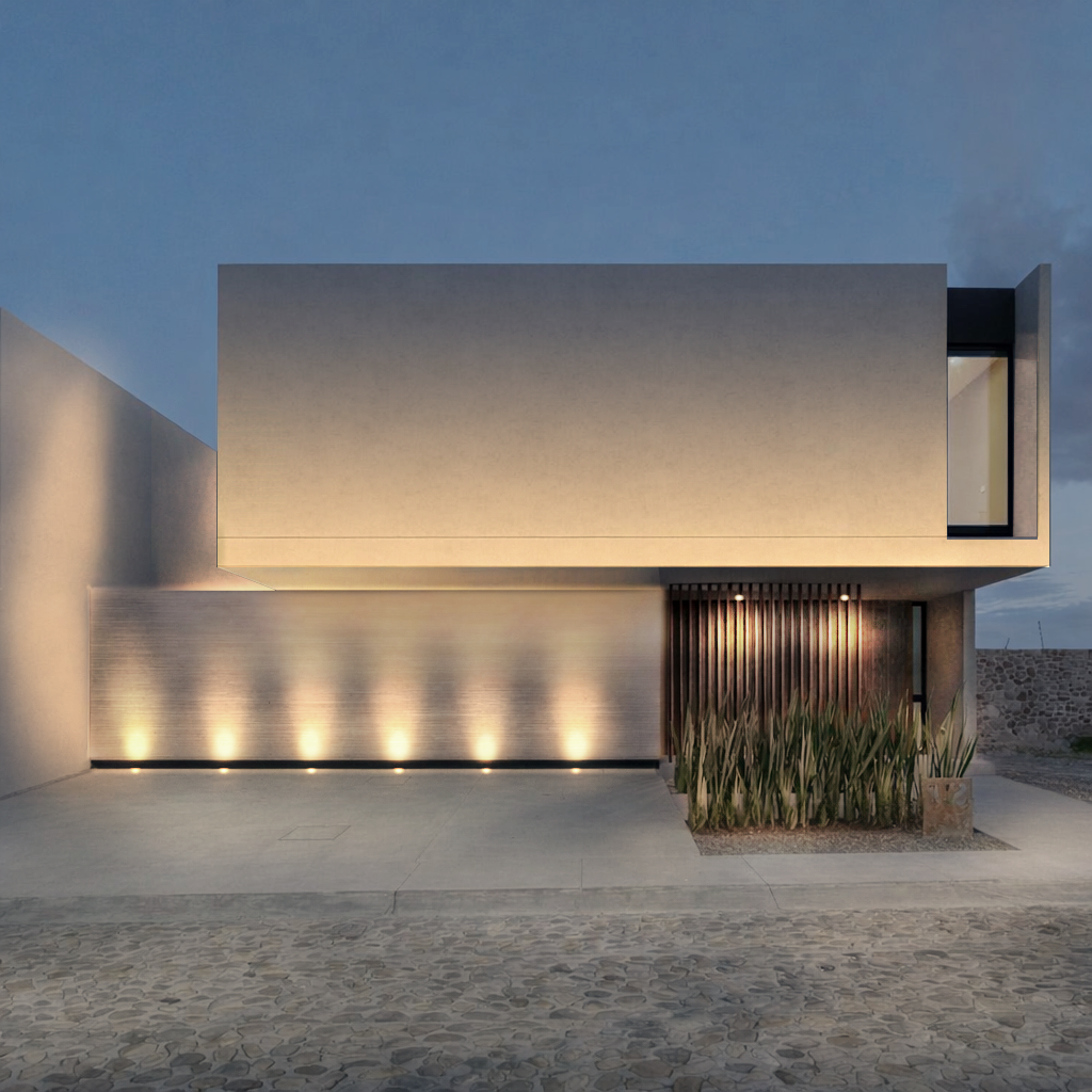 Minimalist facade home lighting
